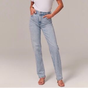Abercrombie & Fitch Light Blue Straight Leg Jeans curve love